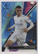 2021-22 Topps Finest UCL Blue/Aqua Vapor Wave Refractor 36/99 Phil Foden #3 n0c