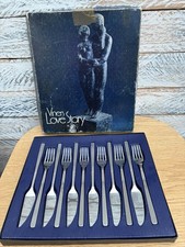 Vintage Viners Love Story  Fish Eaters - Fish Knives & Forks x 6 Boxed Set