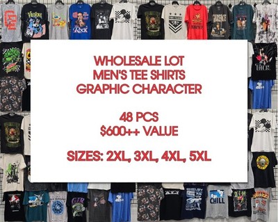 Wholesale Bulk Clothing Lot Mens Adult Tee Shirts Plus Size Brand New Box Resale