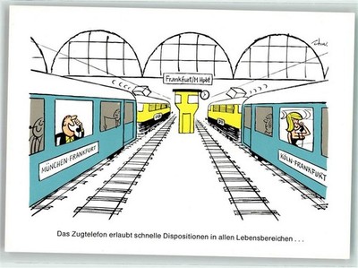 39288603 - The Train Telephone Postcard DB - Humor Railway