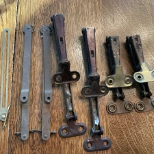 Lot Of 7 Assorted Vintage Used Trunk Lid Supports For Trunks & Chests Box Lids