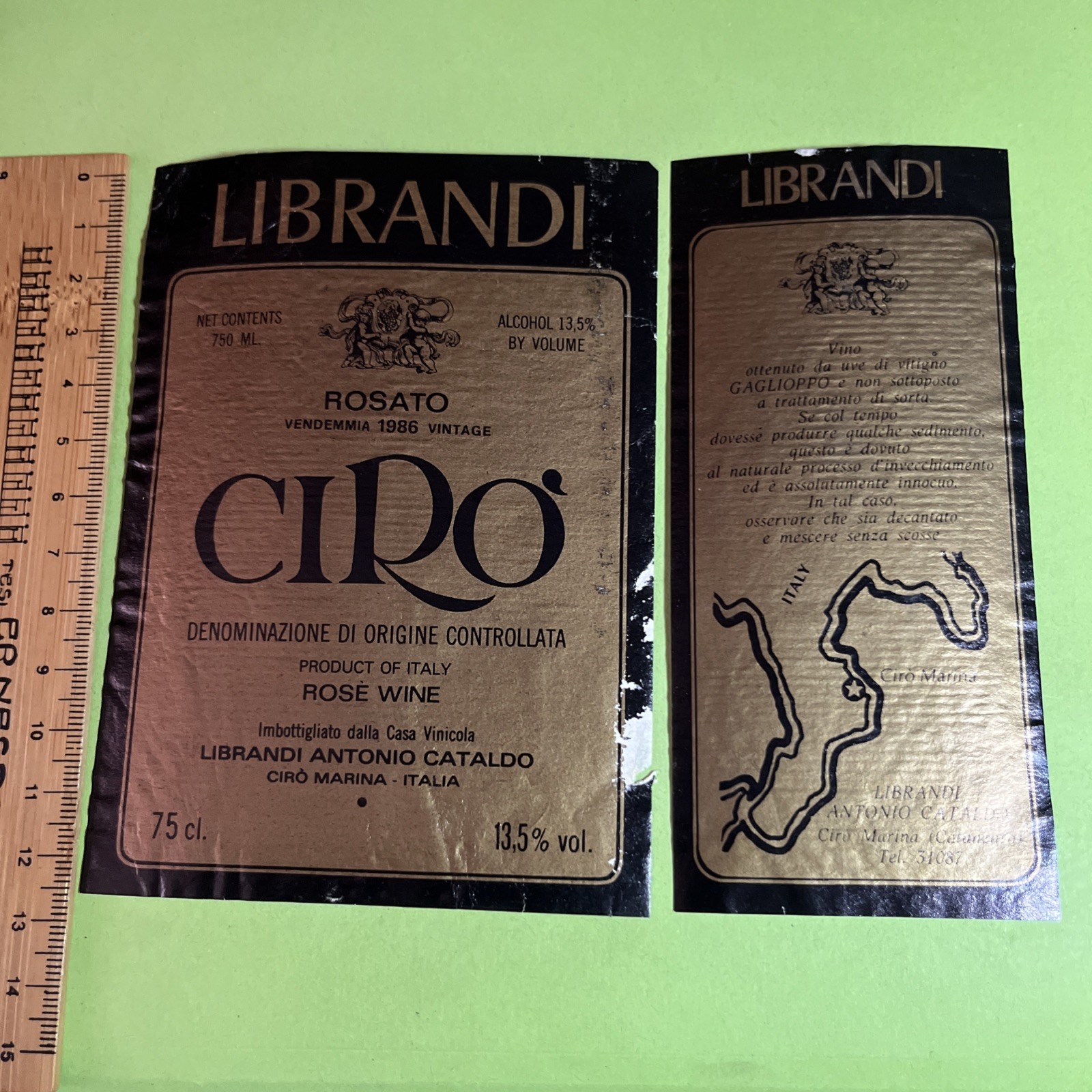 LIBRANDI ROSATO ANTONIO CATALDO CIRO' MARINA VINO ROSE' - ETICHETTA COLLEZIONE