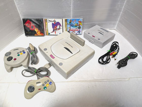 Sega Saturn White Console 3D Multi controller Game soft case Nights Japan