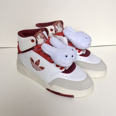 Kinder Adidas Turnschuhe weiß Drop Step UK 13 1/2 - EU 32 1/2 - MIFFY Rabbit High