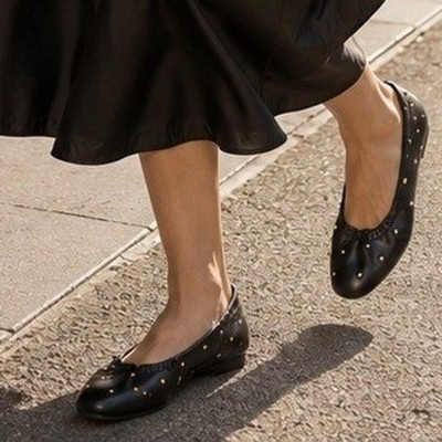 American Eagle Black Studded Ballet Flats Womens Size 8 Slip On Indie Sleeze