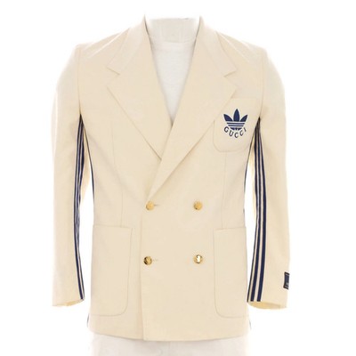 Gucci x Adidas Men's Double Breasted Blazer GG Polyester