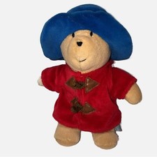 Paddington Bear Eden Toys 8  Plush Stuffed Animal Embroidered Face Red Blue