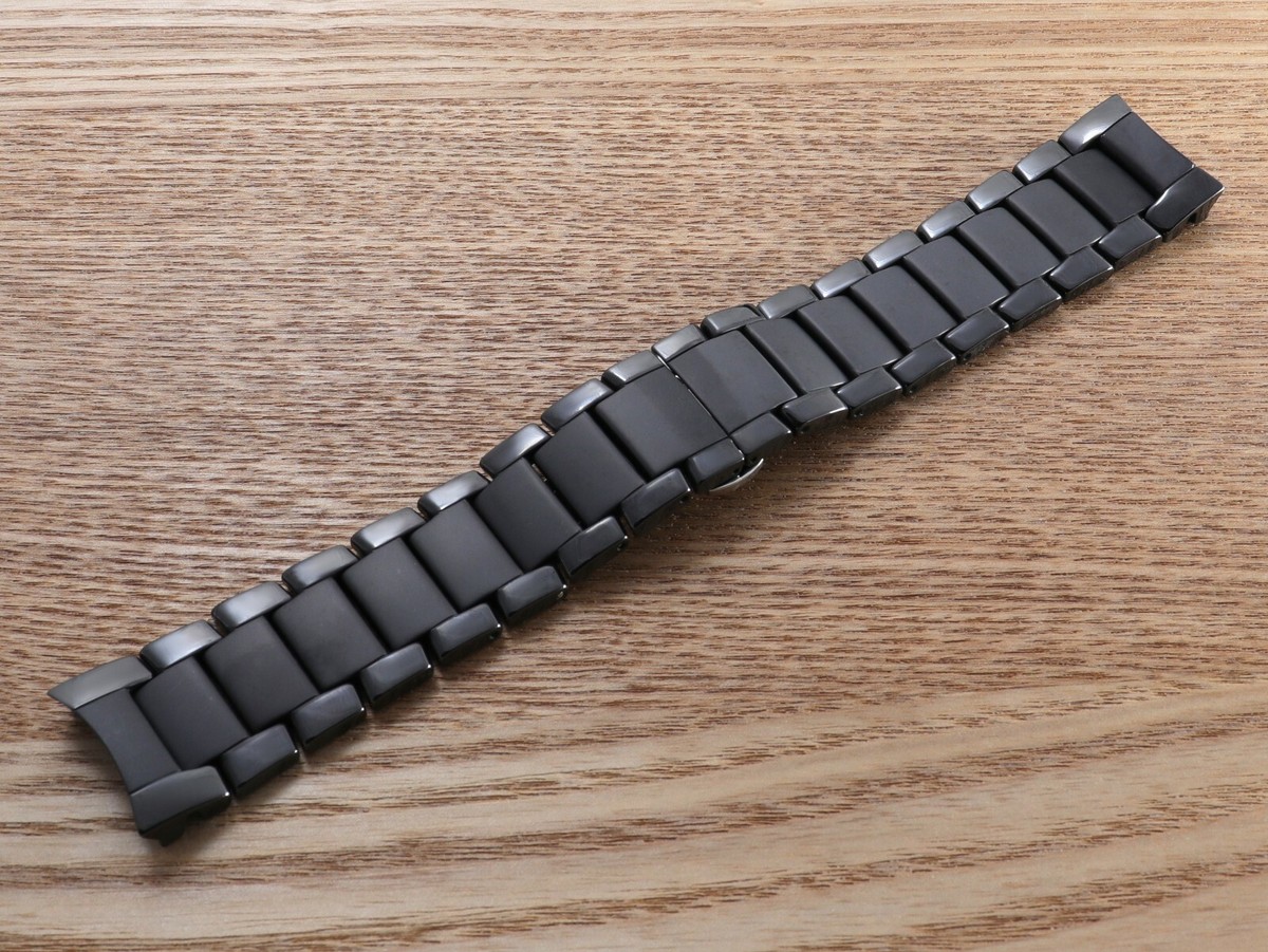 For Emporio Armani AR1452 Watch Black 22mm Ceramic Strap Band Bracelet Clasp