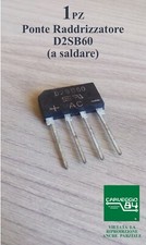 Ponte diodi D2SB60 Raddrizzatore monofase 2A 600V montaggio verticale a saldare