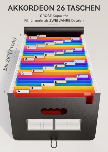 Dokumentenmappe A4 26 Fächer – Regenbogen Fächermappe wasserdicht - Bild 2 von 8