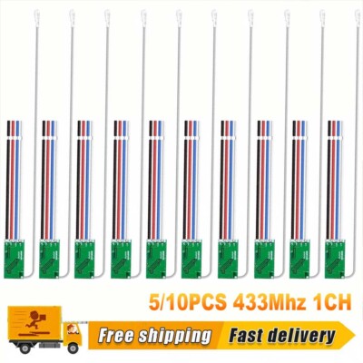 5/10X RF 433Mhz Relay Receiver Wireless Remote Control Light Switch Micro Module