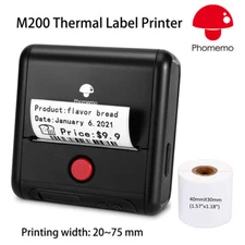 Portable Bluetooth M200 Thermal Printer 20-80mm Label Wireless POS Receipt Maker