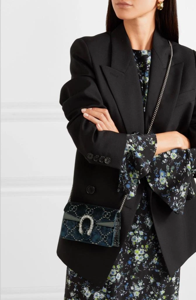Gucci dark cheap blue velvet bag
