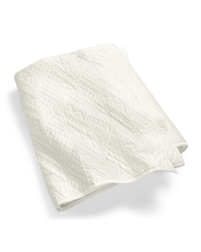 Ralph Lauren $500 Oakfield Coverlet Quilted Bedspread Full/Queen Parchment - Image 2 of 3