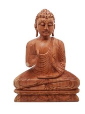 Wooden Buddha statue Teaching