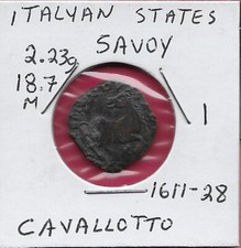 ITALY,ITALIAN STATES,DUCHY OF SAVOY 1 CAVALLOTTO (3 GROSSI)1611-1628 HORSE RIDIN