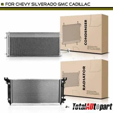 Aluminum Radiator & AC Condenser Cooling Kit for Chevrolet Tahoe Cadillac GMC