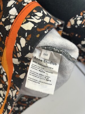 ACNE STUDIOS Bird Terrazzo Print Crew Neck Pullover Sweatshirt