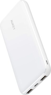 AUKEY USB C Power Bank 10000mAh Portable Charger Triple Outputs Battery Pack Com