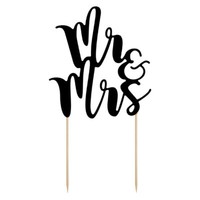 Tortendekoration 'Mr & Mrs' Schwarz Hochzeitstorte Tortenstecker Cake Topper
