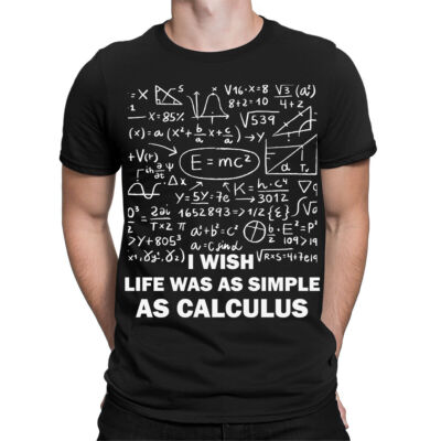 Lustige Herren-T-Shirts I Wish Life Was As Simple Mathe Equations Formeln Oberteil #TA-89