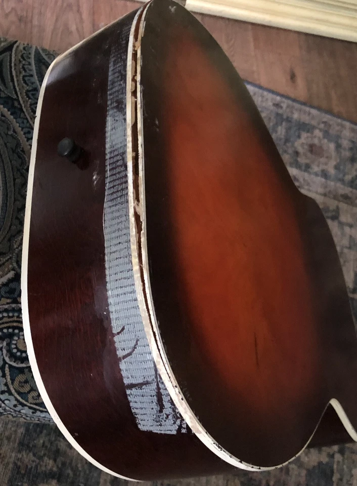 Guitarra Acústica Harmony Vintage 6 Cuerdas EE. UU. Necesita Reparación Foto 3 de 4