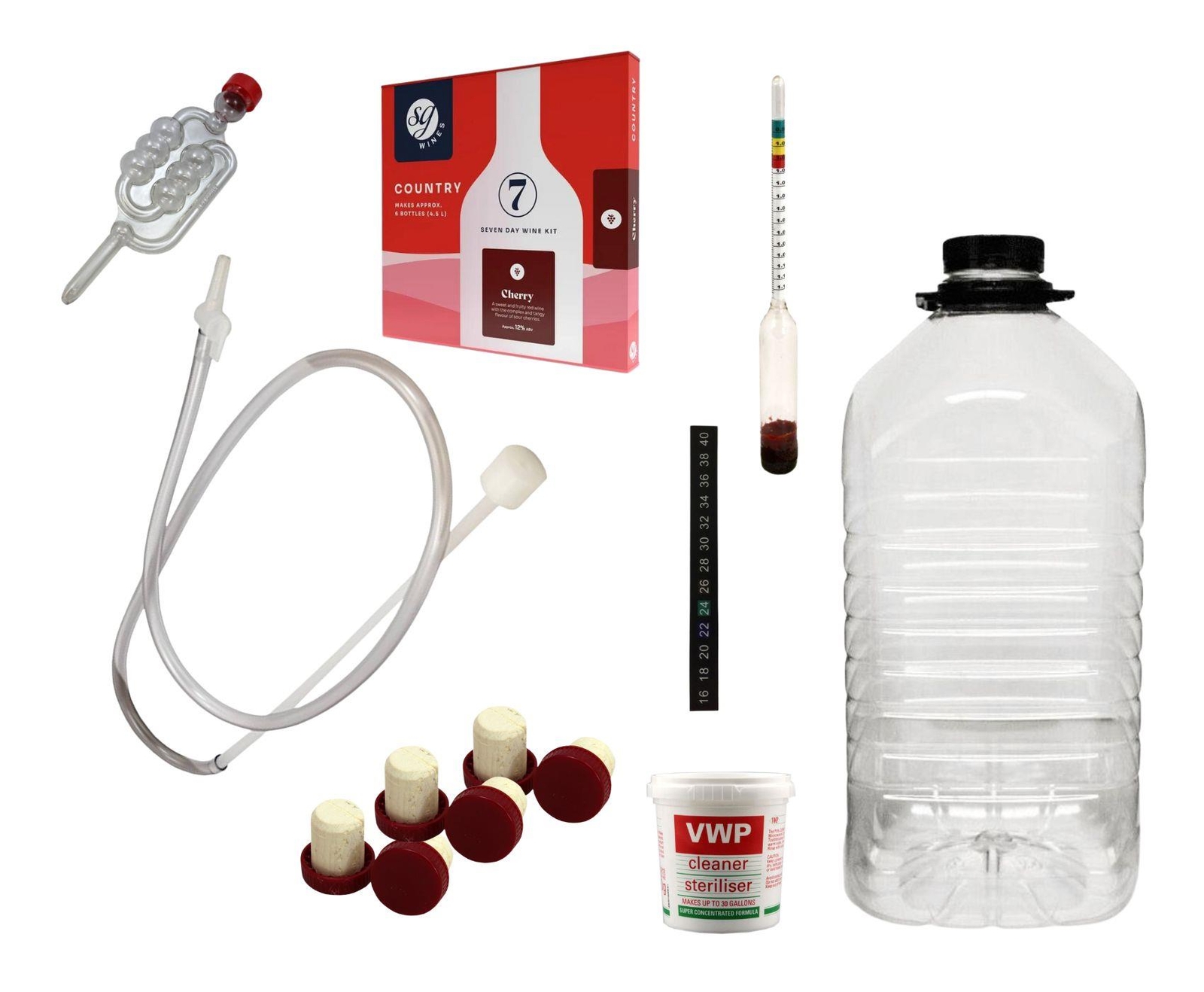 SG Wines Cherry Country Wine Making Kit (6 Bottle) incl Equipment