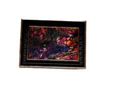 ORIGINAL ACRYLIC PAINTING ABSTRACT ART Wall Decor fluid pour  FRAMED mixed