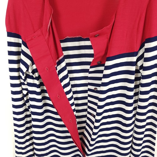 Lacoste Kleid Damen Gr. 34 XS Rot Blau Weiß Gestreift Shirtkleid Langarm Stretch - Bild 6 von 10