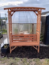 Patio Garden Bench Arch Outdoor Patio Pergola Natural Wooden Garden Arbour NEW