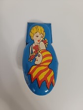 Vintage Kirchhof Clicker Tin Noise Maker Jester  Woman Small Size USA 1 3/4  