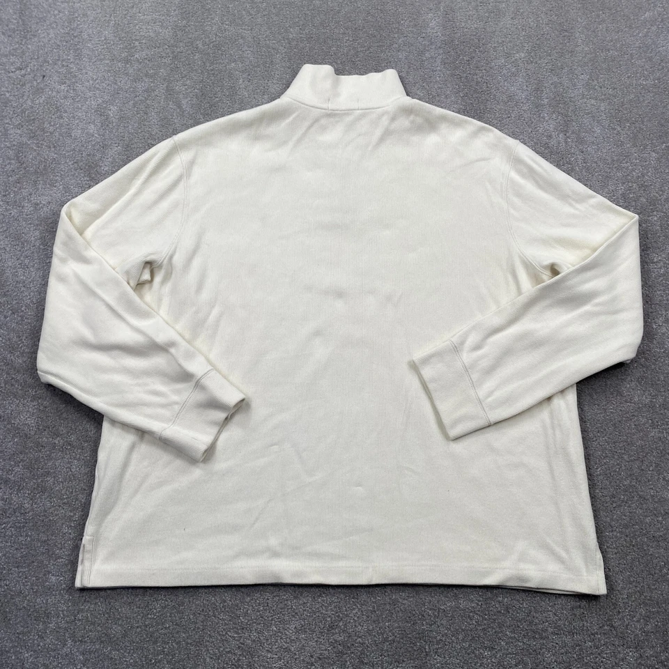 Camisa de golf Polo Ralph Lauren bordada con logotipo tejido 1/4 cremallera para hombre talla XL marfil Foto 2 de 4