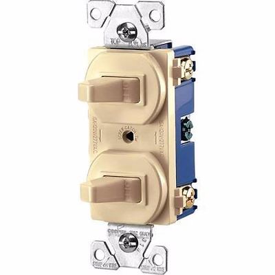 Cooper Wiring Devices 15 Amp Single Pole 2 Toggle Switches Ivory #271V ...