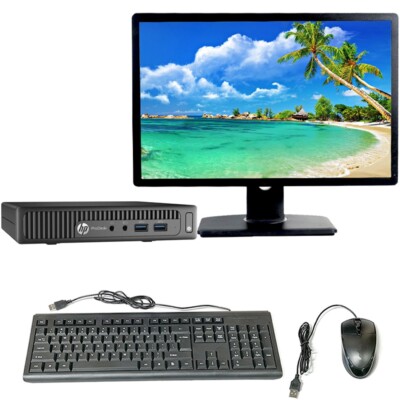 HP Desktop Computer PC 8GB RAM 500GB HDD 20in LCD Windows 10 Wi-Fi