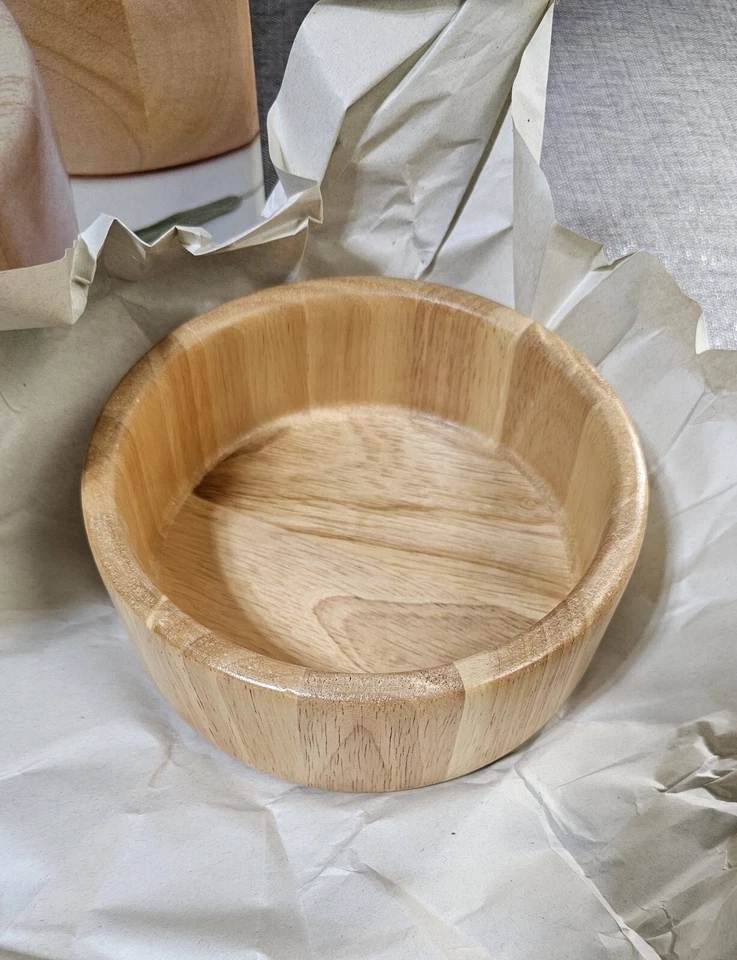 New Set Of 4 Lipper International 6” X 2 1/2” Beechwood Salad Wood Bowls 341/4 - Image 2 of 4