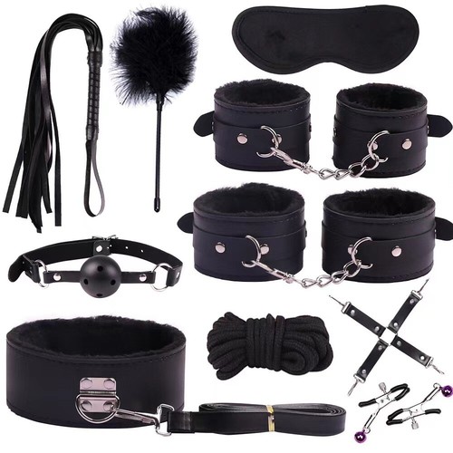 10Pcs Set SM Leather Bondage BDSM Bondage Kit Sex Toy Sexual Bondage for Couple - Picture 10 of 11