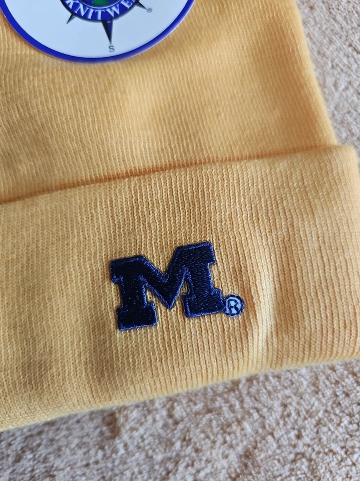 NCAA Michigan Wolverines Newborn Knit Hat Beanie Creative Knitwear New Tags - Image 2 of 4