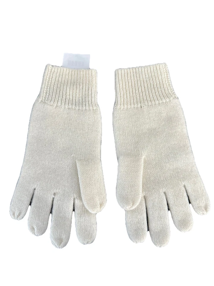 CHARTER CLUB 均码 100% 羊绒针织连指手套全新象牙白 B3 — 第 2/3 张图片