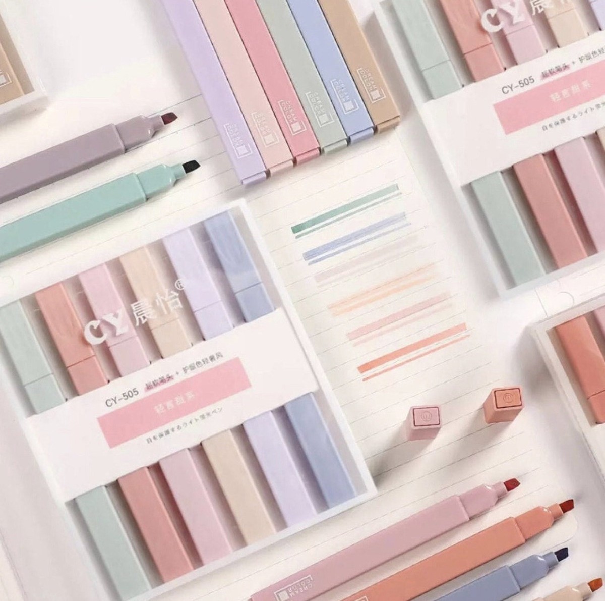 Pastel Highlighter Pack Kawaii Pens Soft Cute Notes Aesthetic