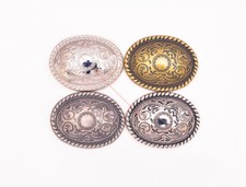 10cs Western Silver Floral Engraved Rope Side Leathercraft Belt Saddle Conchos