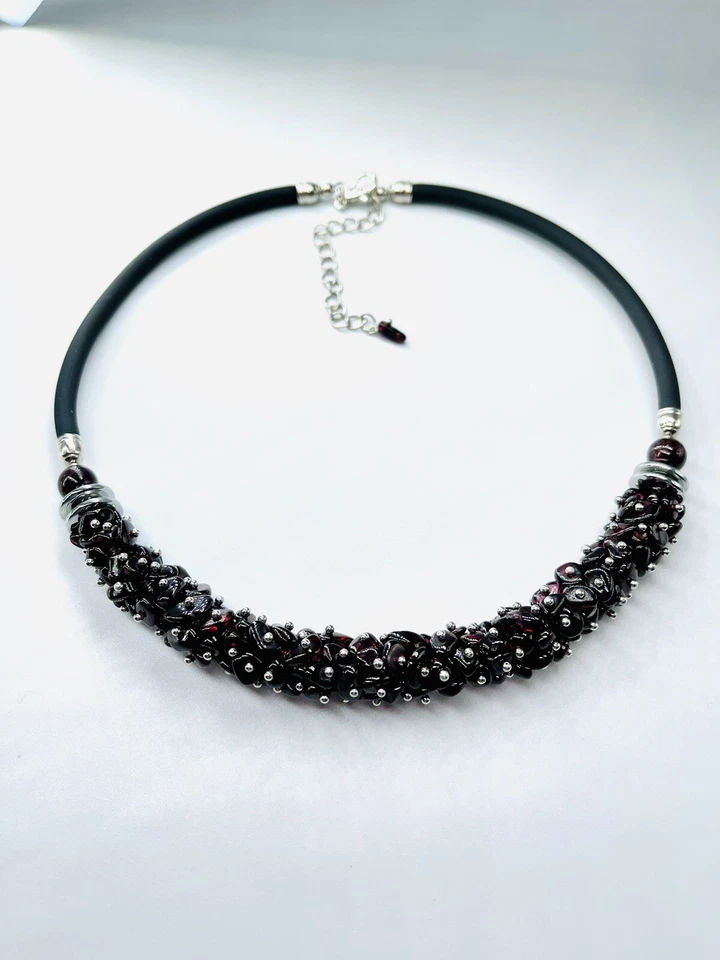 Red Garnet Natural Stone Necklace Choker. - Image 4 of 4