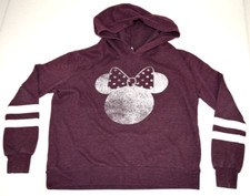 VTG Minnie Mouse Sweatshirt Disney Jerry Leigh Size M Y2K Sleeve Stripe Hoodie
