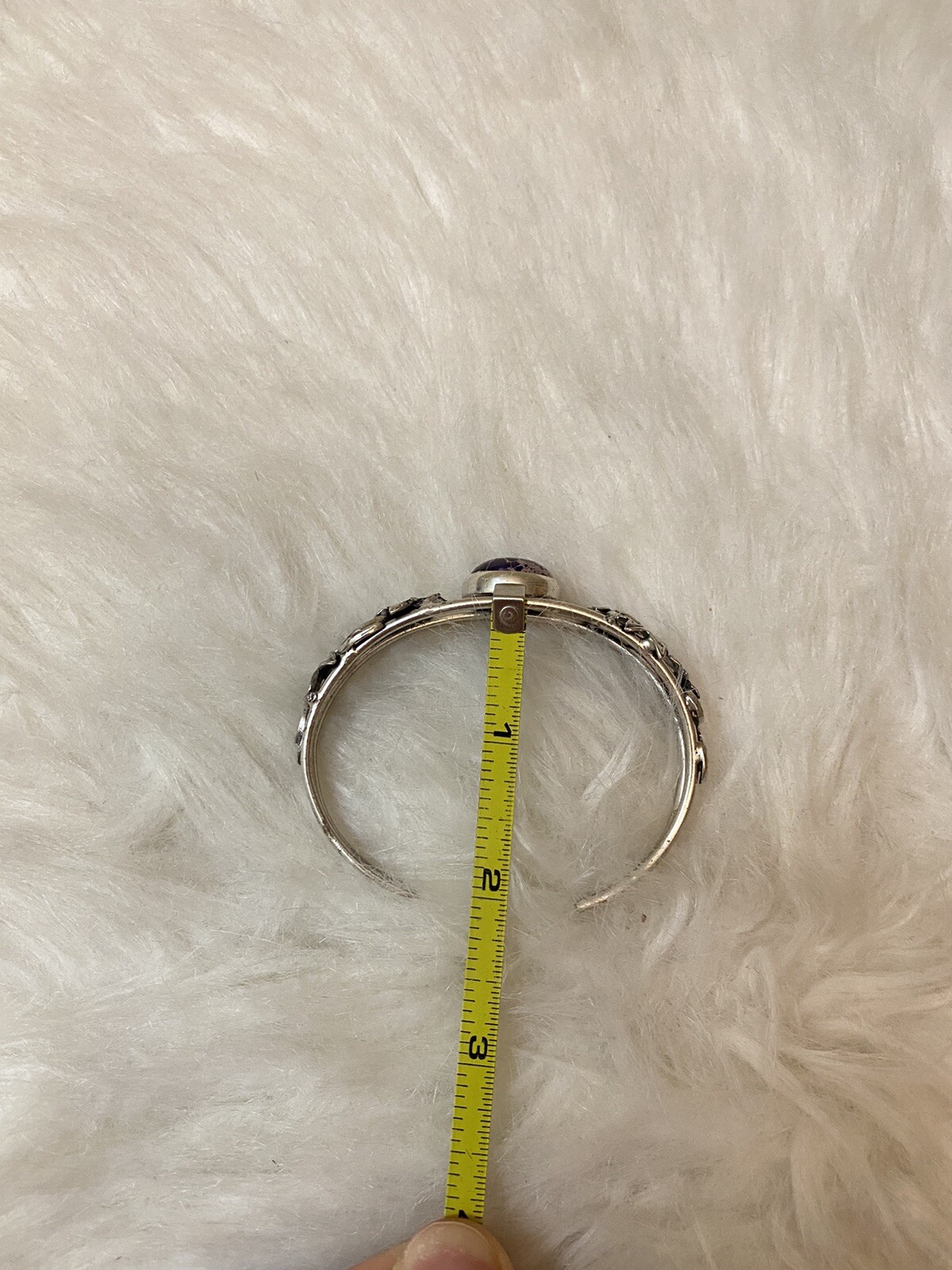 925 Sterling Silver Adjustable Cuff Bracelet With… - image 8