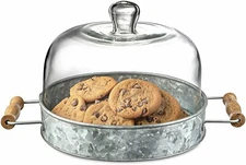 Royalty Art Farmhouse Cake Plate with Glass Dome, Rustic Kitchen and Dining...