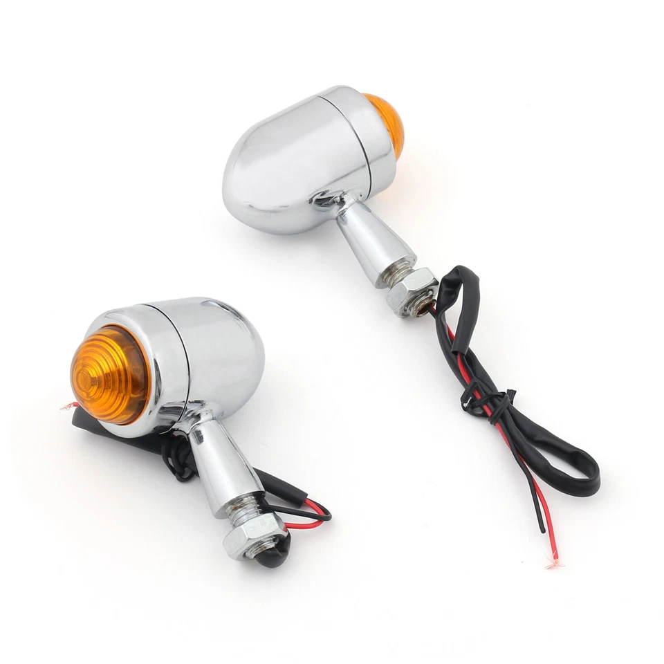 2x Bullet Mini Heavy Duty Motorcycle Turn Signal Indicators Light Blinkers BK H Foto 3 de 4