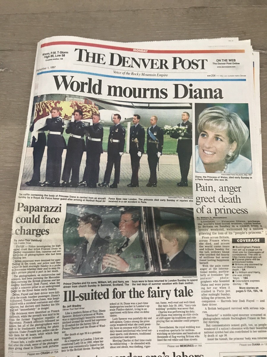 THE DENVER POST September 1 1997 World Mourns Diana Princess THE DENVER POST September 1 1997 World Mourns Diana Princess