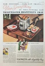 1936 Toastmaster Hospitality Tray Vintage Ad new everything