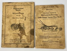2 McCormick Deering Manuals IH 10 20 Gear Drive Tractor Little Genius Plow VTG
