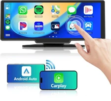 10.26" 2K Car Portable Wireless Apple CarPlay Android Auto Touch Screen BT Radio