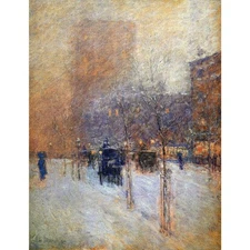 New York, Late Afternoon, 1900 - 24x32 Inch Rolled Canvas Wall Art Print